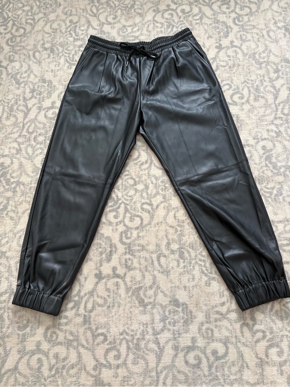 Women’s Avery Rayne Black Faux Leather Joggers